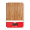 Balance De Cuisine Electronique Bambou Rectangle Rouge 23 X 16 Cm Pebbly