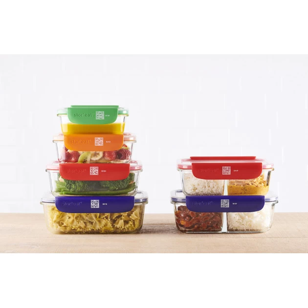 Boîte De Conservation Connectée Avec Compartiments 1,45 L Bleu Stor'eat Mastrad – Image 5