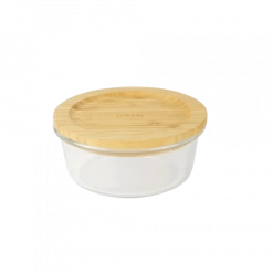 Boîte De Conservation En Verre Et Bambou Rond 620 Ml Pebbly