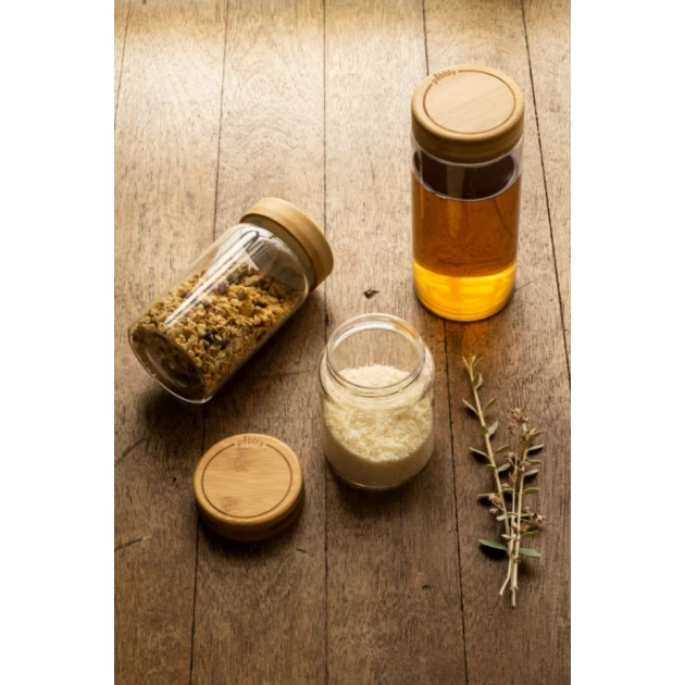 Boîte De Conservation En Verre Et Bambou Rond 650 Ml Pebbly – Image 3