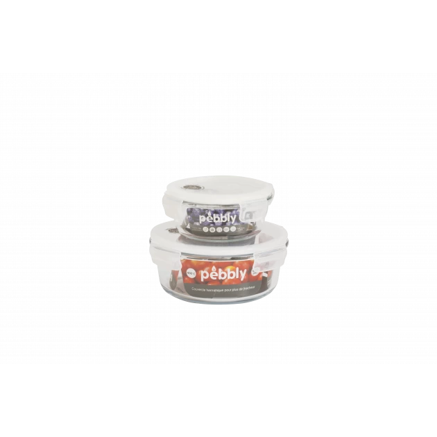 Boîte De Conservation En Verre Rond 400 Ml Pebbly – Image 2