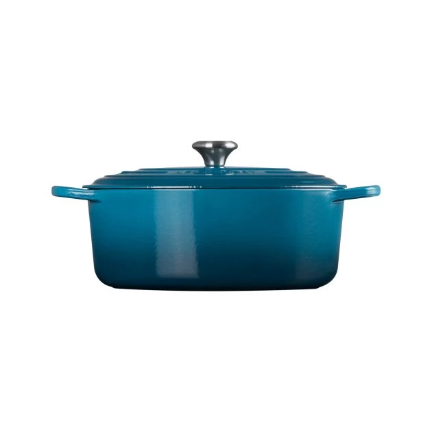 Cocotte En Fonte Ovale 31 Cm Deep Teal Le Creuset Signature – Image 2