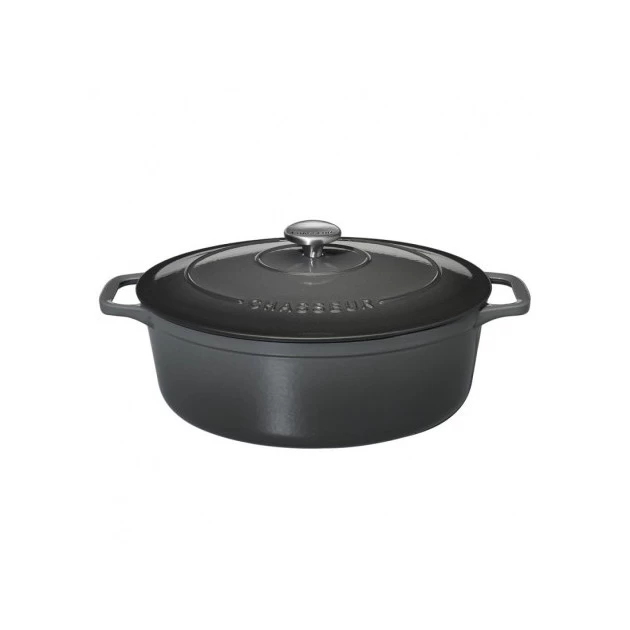 Cocotte En Fonte Ovale 33 Cm Caviar Chasseur – Image 2