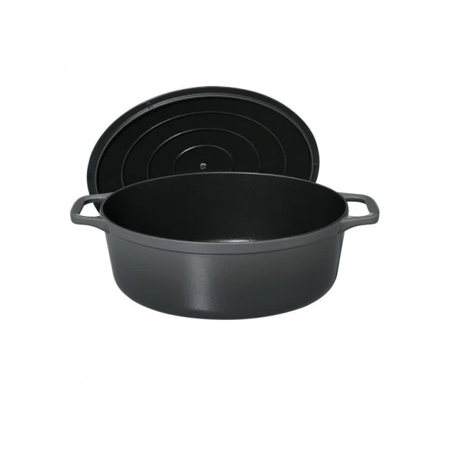 Cocotte En Fonte Ovale 33 Cm Caviar Chasseur – Image 3