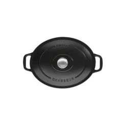 Cocotte En Fonte Ovale 33 Cm Noir Mat Chasseur
