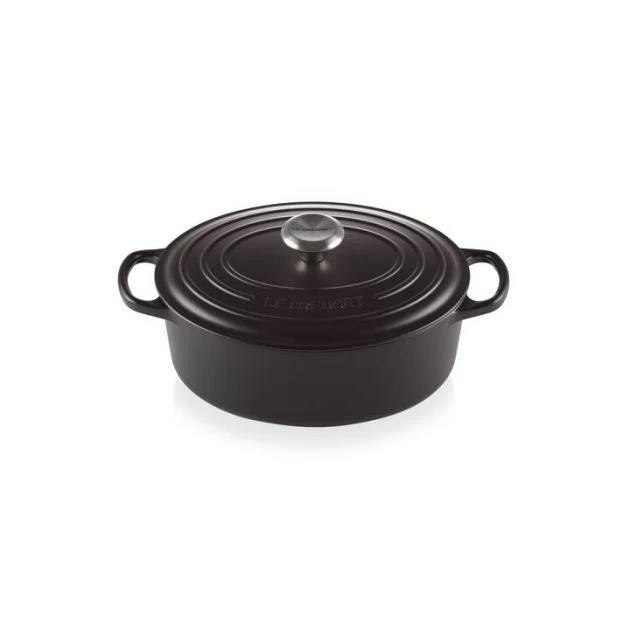 Cocotte En Fonte Ovale 33 Cm Noir Mat Le Creuset Signature