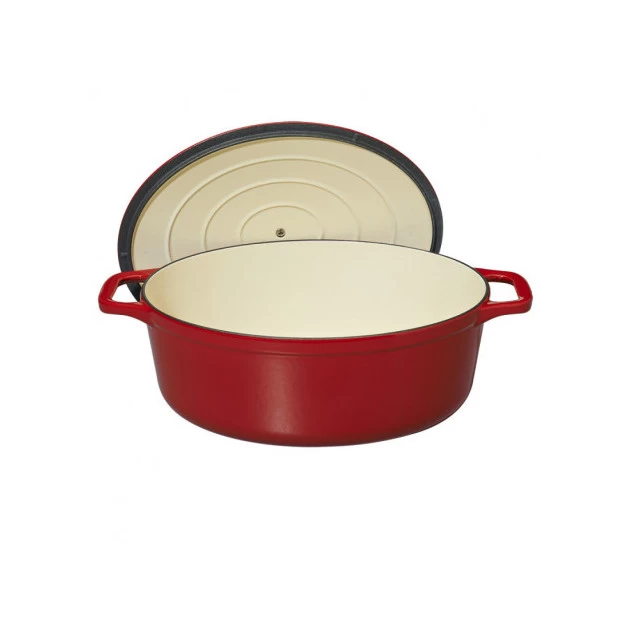 Cocotte En Fonte Ovale 33 Cm Rouge Chasseur – Image 3