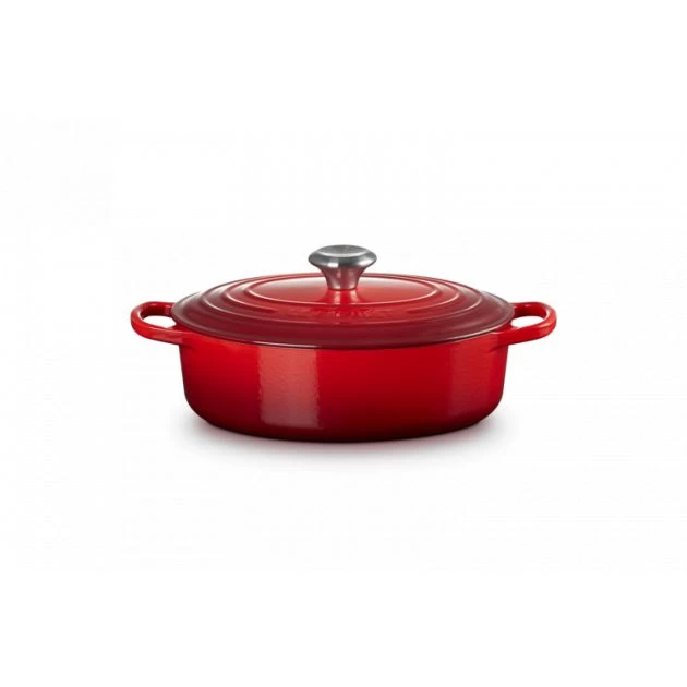 Cocotte En Fonte Ovale Basse 27 Cm Cerise Le Creuset Signature – Image 2