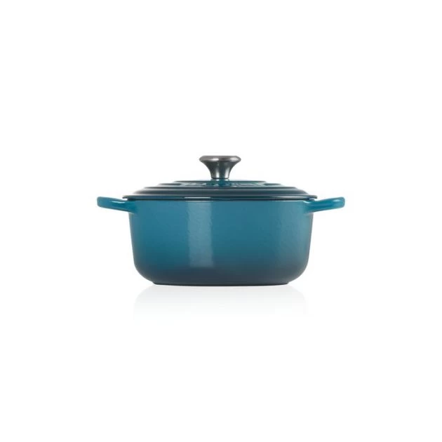 Cocotte En Fonte Ronde 20 Cm Deep Teal Le Creuset Signature – Image 2