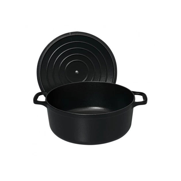 Cocotte En Fonte Ronde 20 Cm Noir Mat Chasseur – Image 3