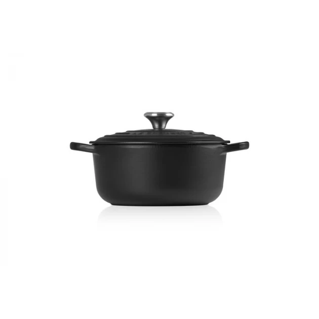 Cocotte En Fonte Ronde 20 Cm Noir Mat Le Creuset Signature – Image 2