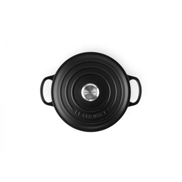 Cocotte En Fonte Ronde 20 Cm Noir Mat Le Creuset Signature – Image 3