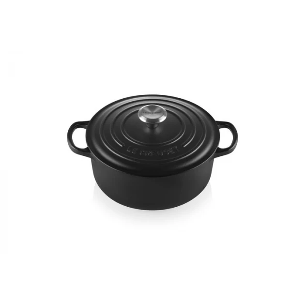 Cocotte En Fonte Ronde 20 Cm Noir Mat Le Creuset Signature