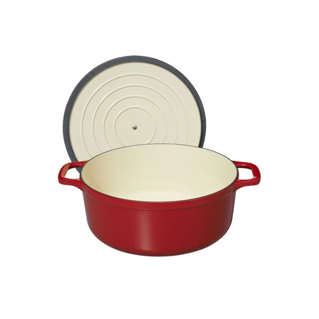 Cocotte En Fonte Ronde 20 Cm Rouge Chasseur – Image 3
