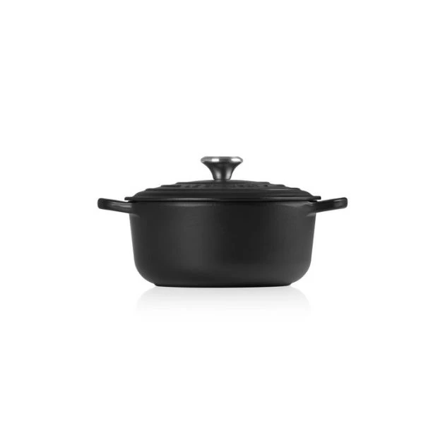 Cocotte En Fonte Ronde 22 Cm Noir Mat Le Creuset Signature – Image 2