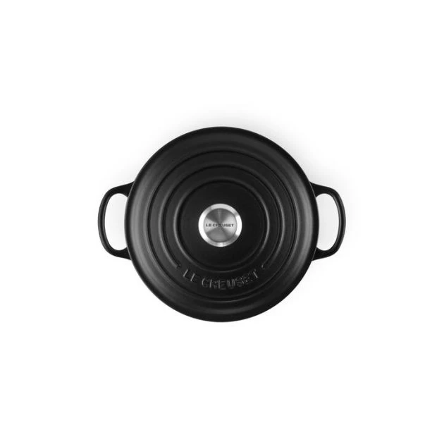 Cocotte En Fonte Ronde 30 Cm Noir Mat Le Creuset Signature – Image 3