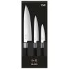 Coffret 3 Couteaux Japonais Universel 10 Cm Universel 15 Cm Et Chef 20 Cm Wasabi Black Kai