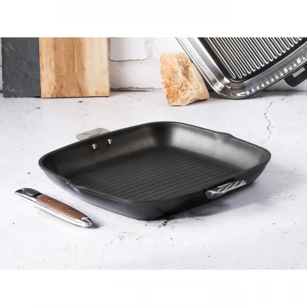 Grill Carré Cookway 28 Cm Poignée Amovible Ultralu Cristel – Image 3