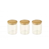 Lot 3 Pots à Épices En Verre Et Bambou 190 Ml Pebbly