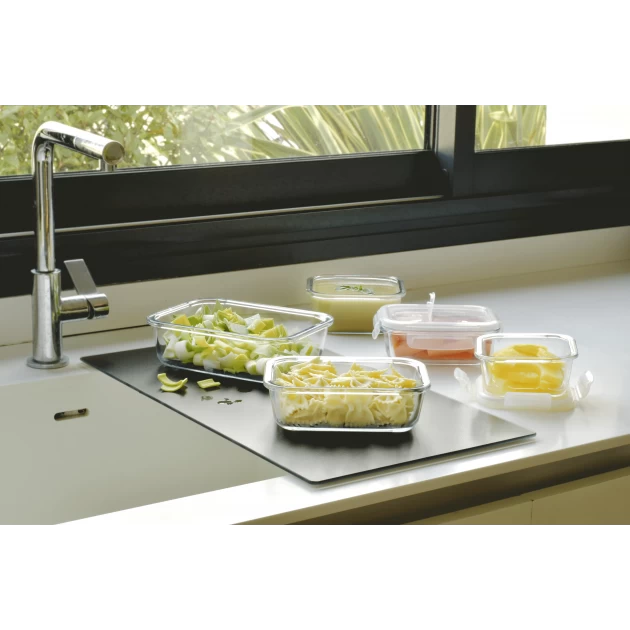 Lot 5 Boîtes De Conservation En Verre Pebbly – Image 3