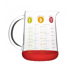 Pichet Doseur En Verre Et Silicone 1 L Rouge Pebbly