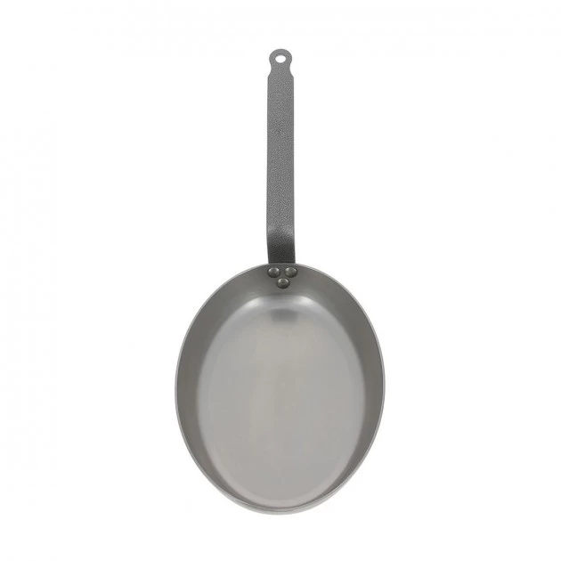 Poêle à Poisson Carbone Plus 40 Cm, Ovale, De Buyer, Tôle Acier