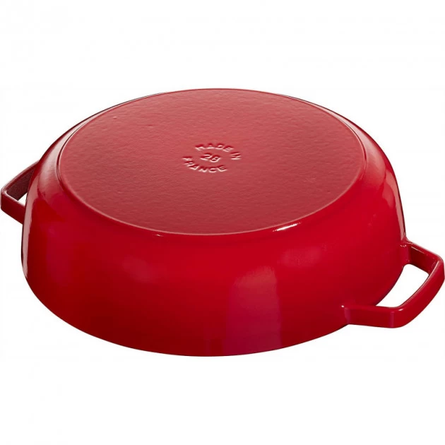 Sauteuse En Fonte Chistera 28 Cm Rouge Cerise Staub – Image 3