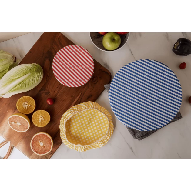 Set De 3 Couvercles Réutilisables Assortis 100% Coton Multicolore - NUTS – Image 2