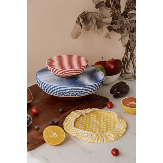 Set De 3 Couvercles Réutilisables Assortis 100% Coton Multicolore - NUTS – Image 3