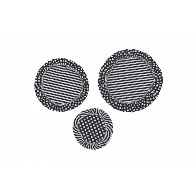 Set De 3 Couvercles Réutilisables Assortis 100% Coton Noir Et Blanc - NUTS