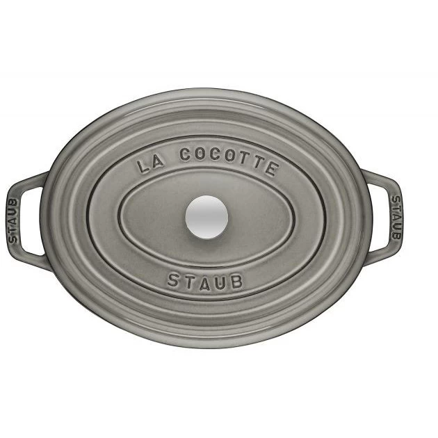 STAUB Cocotte Fonte Ovale 17 Cm Gris Graphite 1 L – Image 2