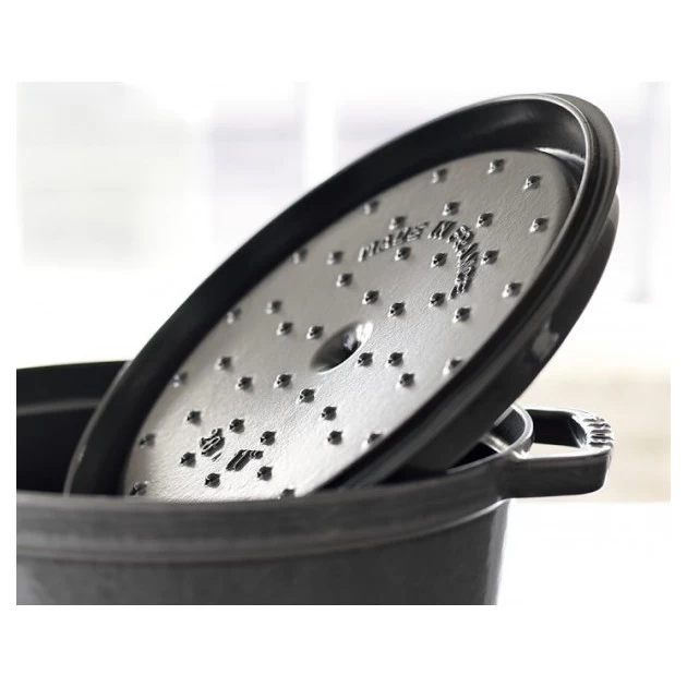 STAUB Cocotte Fonte Ovale 27 Cm Gris Graphite 3,2 L – Image 3