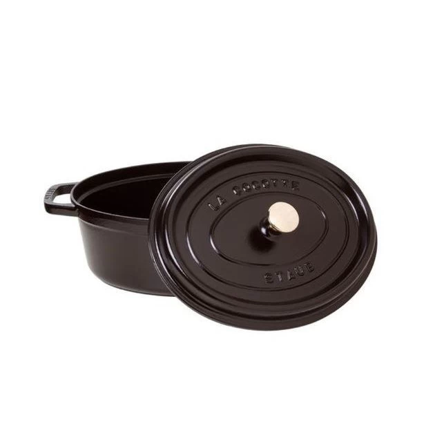 STAUB Cocotte Fonte Ovale 29 Cm Noir Mat 4,2 L – Image 2