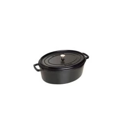 STAUB Cocotte Fonte Ovale 29 Cm Noir Mat 4,2 L