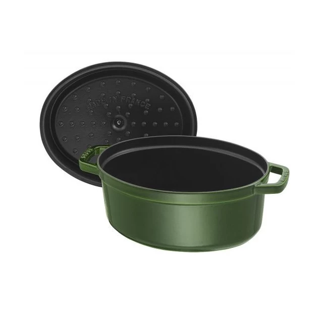 STAUB Cocotte Fonte Ovale 29 Cm Vert Basilic Majolique 4,2 L – Image 2