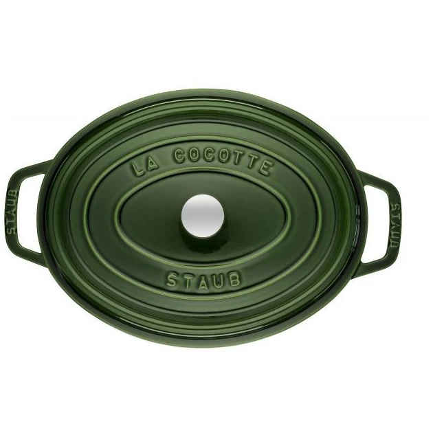 STAUB Cocotte Fonte Ovale 29 Cm Vert Basilic Majolique 4,2 L – Image 3