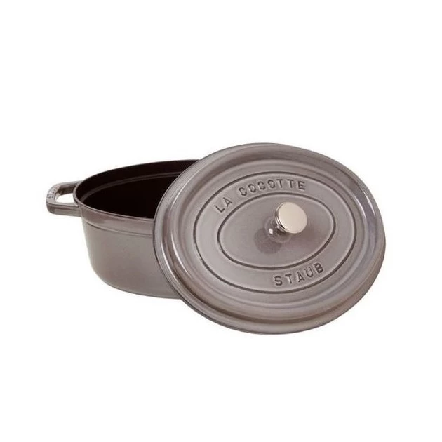 STAUB Cocotte Fonte Ovale 31 Cm Gris Graphite 5,5 L – Image 2