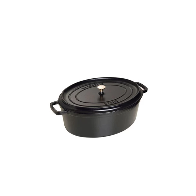 STAUB Cocotte Fonte Ovale 31 Cm Noir Mat 5,5 L
