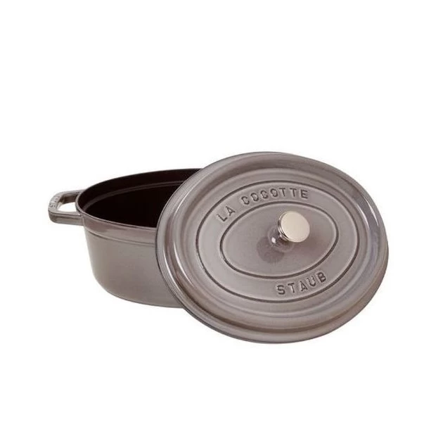 STAUB Cocotte Fonte Ovale 33 Cm Gris Graphite 6,7 L – Image 2