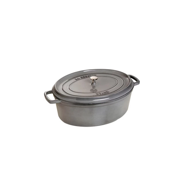 STAUB Cocotte Fonte Ovale 37 Cm Gris Graphite 8 L
