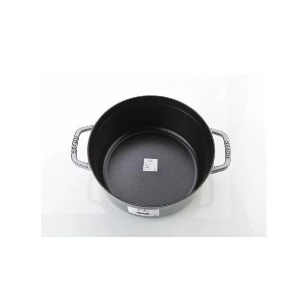 STAUB Cocotte Fonte Ronde 22 Cm Gris Graphite 2,6 L – Image 2