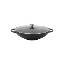 Wok En Fonte 37 Cm Noir Mat Chasseur